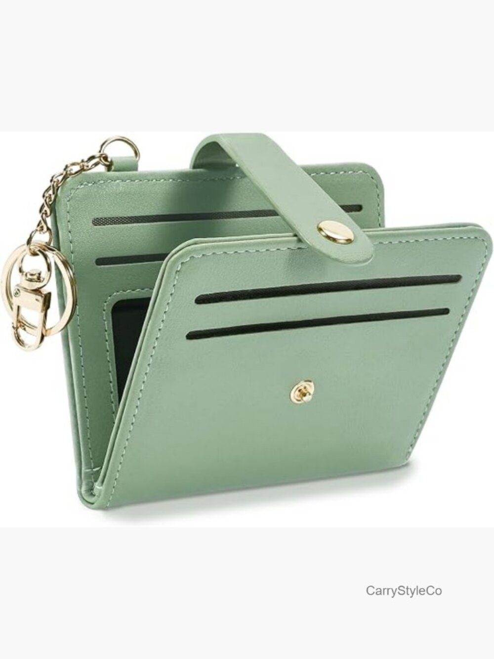 RFID Blocking Small Slim Wallet with Keychain, Zipper Coin Purse for Women